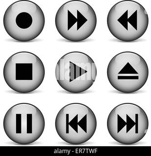 Vektor-Illustration von video-Player Icons auf weißem Hintergrund Stock Vektor