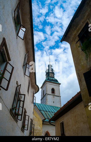 Pfarrkirche St. Jakob in Škofja Loka, Slowenien. Stockfoto