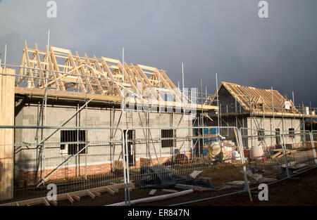 Neue Häuser im Bau in Dorf Bawdsey, Suffolk, England, Großbritannien Stockfoto