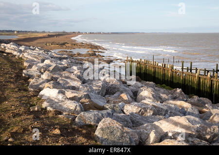 Rock Rüstung Küsten Abwehrkräfte Osten Lane, Bawdsey, Suffolk, England, UK Stockfoto