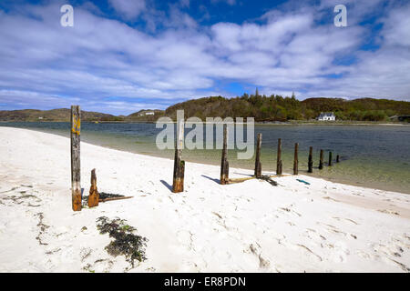 Die "Silver Sands von Morar" ist der schottischen Highlands auf der Nordwestküste zwischen Fort William und Mallaig Stockfoto