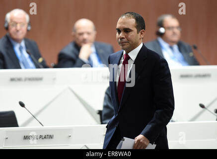 Zürich, Schweiz. 29. Mai 2015. Jordanische Prinz Ali Bin Al Hussein besucht die 65. FIFA-Kongress mit der Präsidentschaftswahlen im Hallenstadion in Zürich, Schweiz, 29. Mai 2015. Foto: Patrick Seeger/Dpa/Alamy Live News Stockfoto