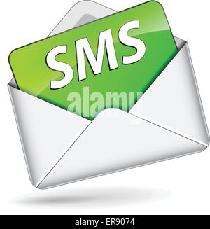 Vektor-Illustration von Sms Mailkonzept Briefumschlag-Symbol Stock Vektor