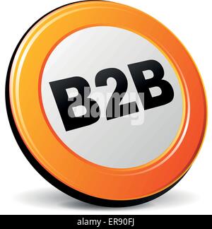 Vektor-Illustration der Orange 3D-Symbol b2b Stock Vektor