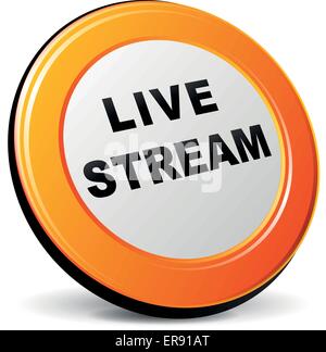 Vektor-Illustration der Orange 3D-Symbol live-Stream Stock Vektor