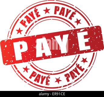Französische Übersetzung von bezahlten Stempel rot Symbol Stock Vektor