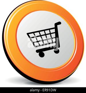 Vektor-Illustration der Orange shopping 3D-Symbol Stock Vektor