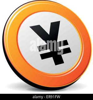 Vektor-Illustration der Orange 3D-Symbol Yen Stock Vektor