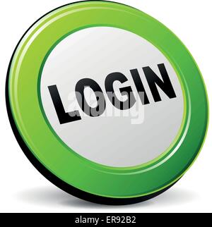 Vektor-Illustration von Grün und Schwarz 3D-Symbol Login Stock Vektor