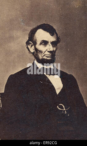 Abraham Lincoln, dreiviertel langes Porträt, sitzend, Faci Stockfoto