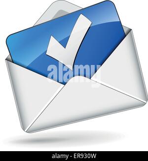 Vektor-Illustration der Post Umschlag öffnen mit Häkchen Stock Vektor