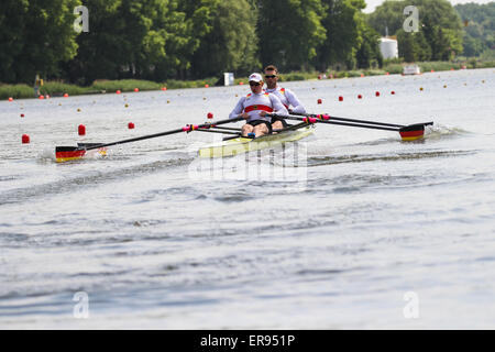 Poznan, Polen. 29. Mai 2015. Malta Regatta Kurs, European Rowing Championships Poznan 2015 Marcel Hacker, Stephan Krüger (GER) Herren Paare Credit: Action Plus Sport/Alamy Live News Stockfoto