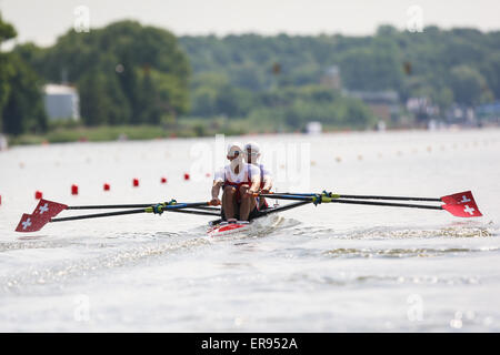 Poznan, Polen. 29. Mai 2015. Malta Regatta Kurs, European Rowing Championships Poznan 2015 Silvan Zehnder, Daniel Wiederkehr (SUI) Herren Paare Credit: Action Plus Sport/Alamy Live News Stockfoto