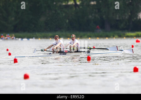 Poznan, Polen. 29. Mai 2015. Malta Regatta Kurs, Europäische Rowing Championships Poznan 2015 Richard Chambers, William Fletcher (GBR) Herren Paare Credit: Action Plus Sport/Alamy Live News Stockfoto