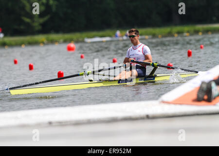 Poznan, Polen. 29. Mai 2015. Malta-Regattastrecke, Europäische Rowing Championships Poznan 2015 Angus Bräutigam (GBR) Credit: Action Plus Sport/Alamy Live News Stockfoto