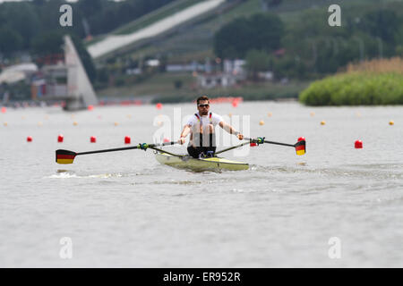 Poznan, Polen. 29. Mai 2015. Malta-Regattastrecke, Europäische Rowing Championships Poznan 2015 Lars Hartig (GER) Credit: Action Plus Sport/Alamy Live News Stockfoto