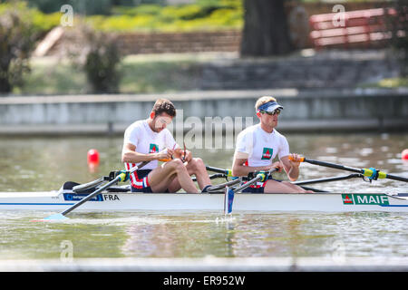 Poznan, Polen. 29. Mai 2015. Malta Regatta Kurs, European Rowing Championships Poznan 2015 Stany Delayre, Jeremie Azou (FRA) Herren Paare Credit: Action Plus Sport/Alamy Live News Stockfoto