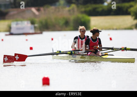 Poznan, Polen. 29. Mai 2015. Malta Regatta Kurs, European Rowing Championships Poznan 2015 Frederique Rol, Patricia Merz (SUI) Frauen Paare Credit: Action Plus Sport/Alamy Live News Stockfoto