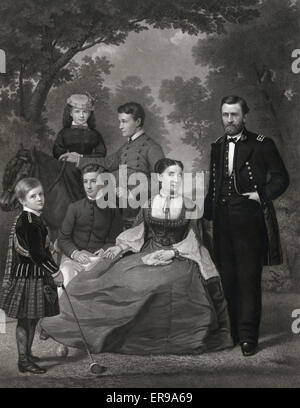 General Odysseus S. Grant und seine Familie Stockfoto