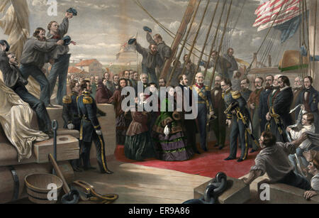 England und Amerika. Der Besuch von ihrer Majestät Königin Victoria in der Arktis Schiff Resolute - 16. Dezember 1856 16. Dezember 1856 Stockfoto