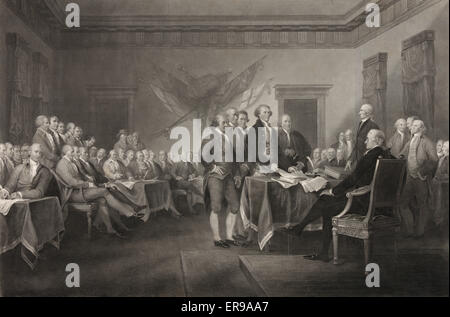 Unabhängigkeitserklärung, 4.. Juli 1776 Stockfoto