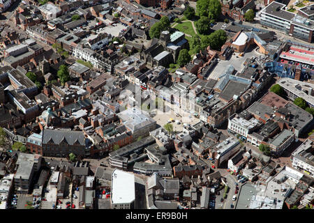 Luftaufnahme von Stafford Stadtzentrum, Staffordshire, UK Stockfoto