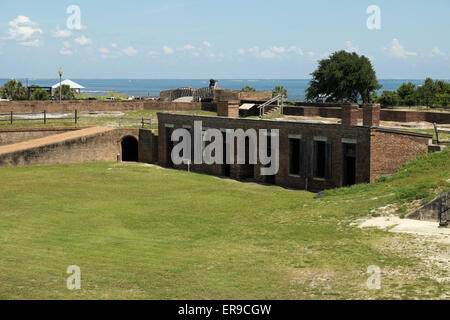 Bäckerei, Latrine und Schmied Geschäft innen Fort Gaines. Die meisten der Bau der Festung wurde von 1861 abgeschlossen. Stockfoto