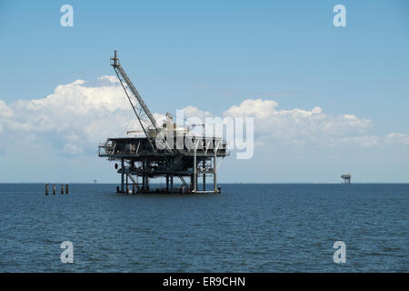 ExxonMobil-Erdgas-Plattform in der Mobile Bay, Alabama, USA. Stockfoto