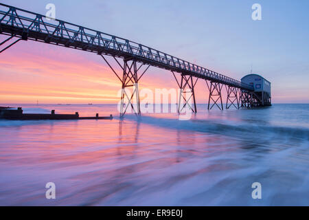 Ein Blick auf die Selsey Rettungsstation in West Sussex. Stockfoto