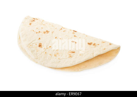 Piadina, Tortilla auf weiß Stockfoto