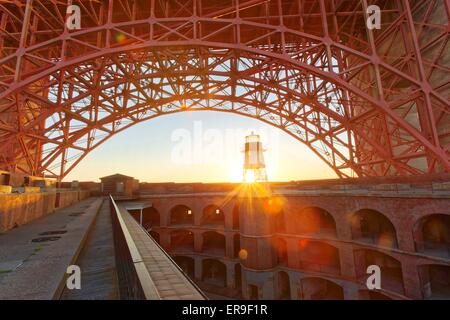 Fort Point, ein Bürgerkrieg Fort unter der Golden Gate Bridge in San Francisco, Kalifornien Stockfoto