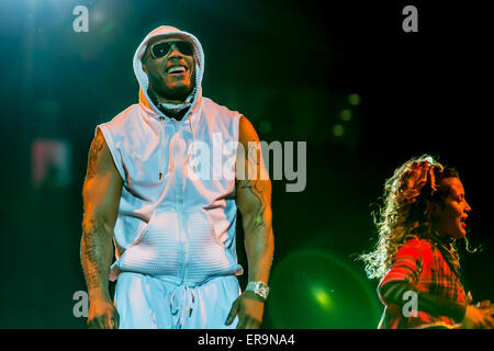 Auburn Hills, Michigan, USA. 29. Mai 2015. NELLY, die Durchführung von The Main Event Tour im Palace of Auburn Hills in Auburn Hills, Michigan auf Kredit kann 29. 2015: Marc Nader/ZUMA Draht/Alamy Live News Stockfoto