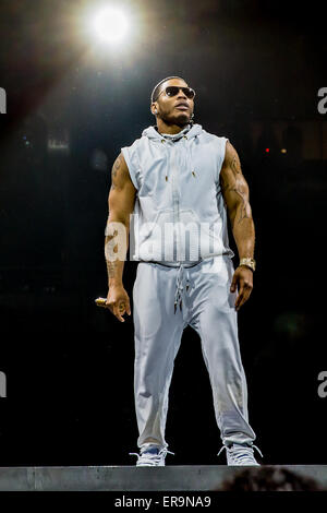 Auburn Hills, Michigan, USA. 29. Mai 2015. NELLY, die Durchführung von The Main Event Tour im Palace of Auburn Hills in Auburn Hills, Michigan auf Kredit kann 29. 2015: Marc Nader/ZUMA Draht/Alamy Live News Stockfoto