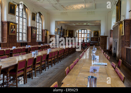 Großbritannien, England, Cambridge.  Pembroke College Speisesaal. Stockfoto