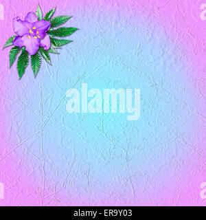 Rosa und blau Grunge Hintergrund mit Blume violett Stockfoto