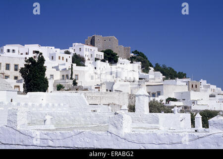 Griechenland, Dodekanesische Inseln, Patmos, Chora Stockfoto