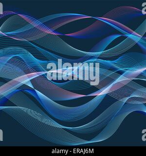 Grafik abstrakt Welle blauen Hintergrund mit Wellen Stock Vektor