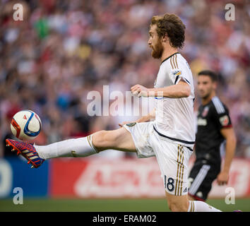 Washington, DC, USA. 30. Mai 2015. Philadelphia Union F Fernando Aristeguieta (18) während die MLS-Spiel zwischen dem Philadelphia Union und DC United RFK Stadium am 30. Mai 2015 in Washington, DC. Jacob Kupferman/CSM/Alamy Live-Nachrichten Stockfoto