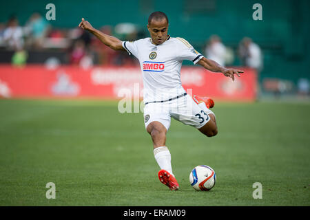 Washington, DC, USA. 30. Mai 2015. Philadelphia Union D Fabinho (33) bei der MLS-Spiel zwischen dem Philadelphia Union und DC United RFK Stadium am 30. Mai 2015 in Washington, DC. Jacob Kupferman/CSM/Alamy Live-Nachrichten Stockfoto