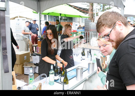 Manly Nachhaltigkeit, Essen und Wein Festival im 29. Jahr am Manly Beach und Corso, Sydney, Australien. Lindemans Wein stall Stockfoto