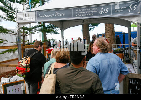 Manly Nachhaltigkeit, Essen und Wein Festival im 29. Jahr am Manly Beach und Corso, Sydney, Australien. Lindemans Wein Stand. Stockfoto