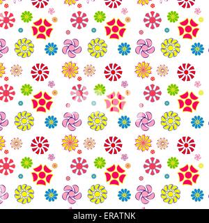 einfach und macht Spaß Muster von Blumen, nahtlose Stock Vektor