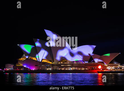 Das Sydney Opera House während lebendige 2015 Stockfoto