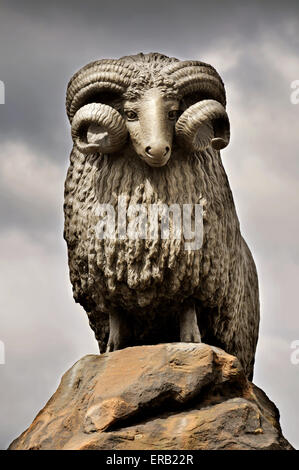 Die Moffat-Ram-Statue, Moffat, Dumfries and Galloway, Schottland Stockfoto