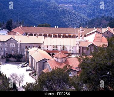 Erhöhten Blick auf die Kykkos Kloster, der mächtigste in Zypern und in der griechisch-orthodoxen Kirche, Zypern. Stockfoto