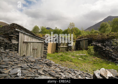 Boatsheds Alter Schiefer Arbeiter in Ballachulish am Ufer des Loch Leven Stockfoto