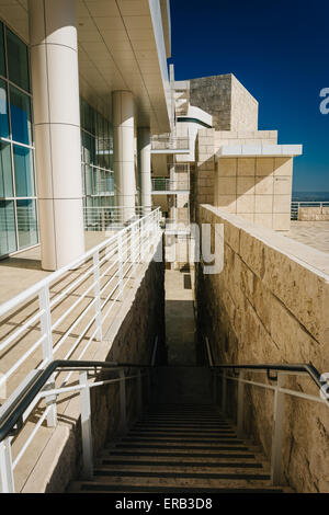 Treppe im Getty Center in Brentwood, Los Angeles, Kalifornien. Stockfoto