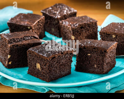 Niedrigen Fett vegane Schokoladen-brownies Stockfoto