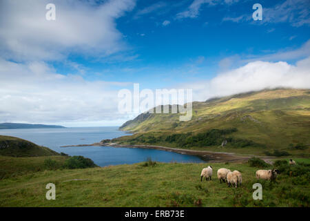 Malerische Aussicht auf die Bucht von Zusagen, von Ben Hiant (der Heilige Berg) übersehen. Stockfoto