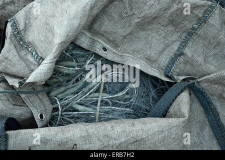 Detail der Fischernetze Stockfoto